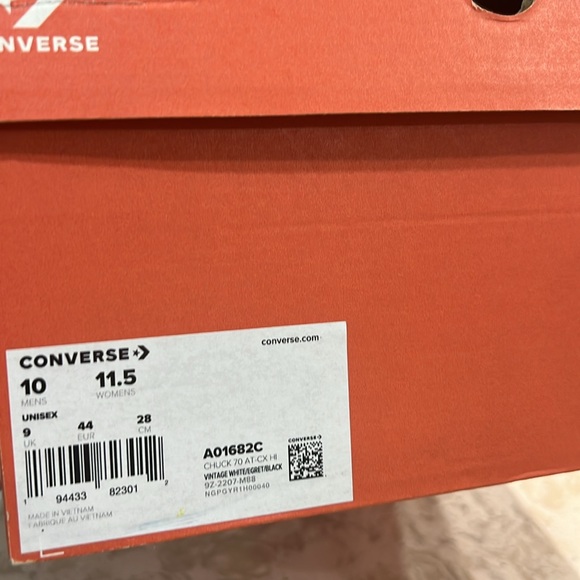 Converse Chuck 70 AT-CX HI Vintage White/Egret/Black Size 10 - Picture 8 of 9